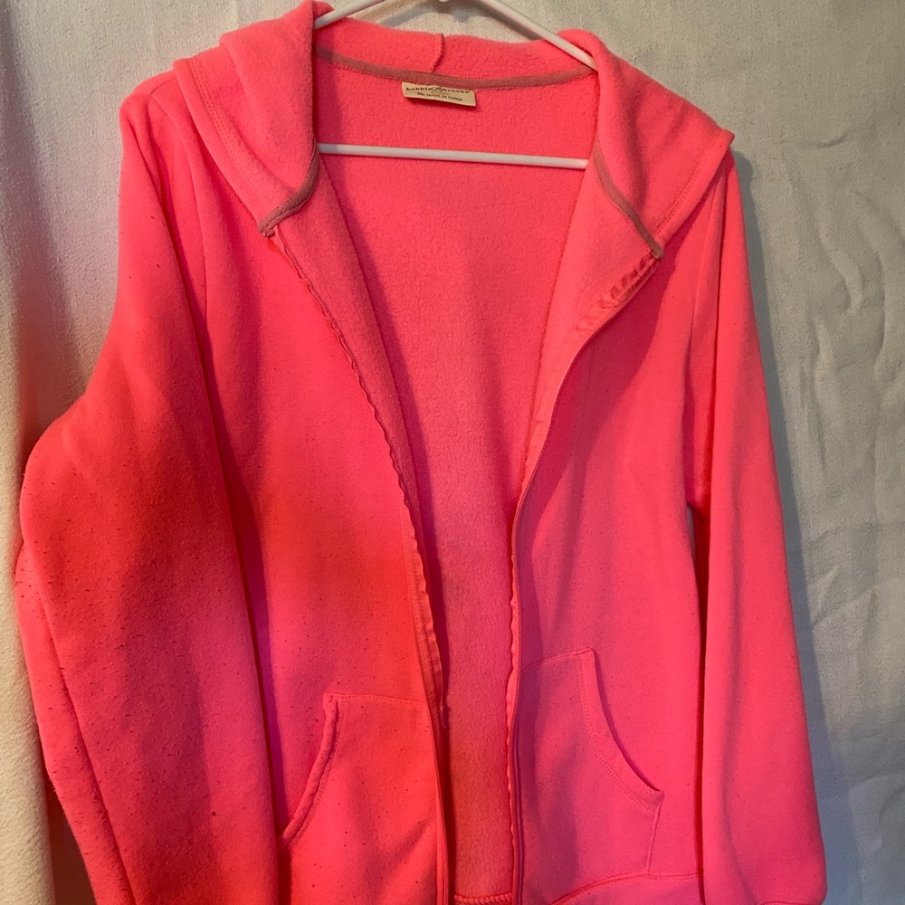 Bobby Brooks Bright hot pink athletic Sweat Jacket